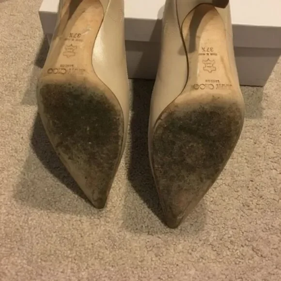 ✨JIMMY CHOO Genuine Italian Leather Embellished Pointy-Toe Pumps, Size EU… - Picture 4 of 6